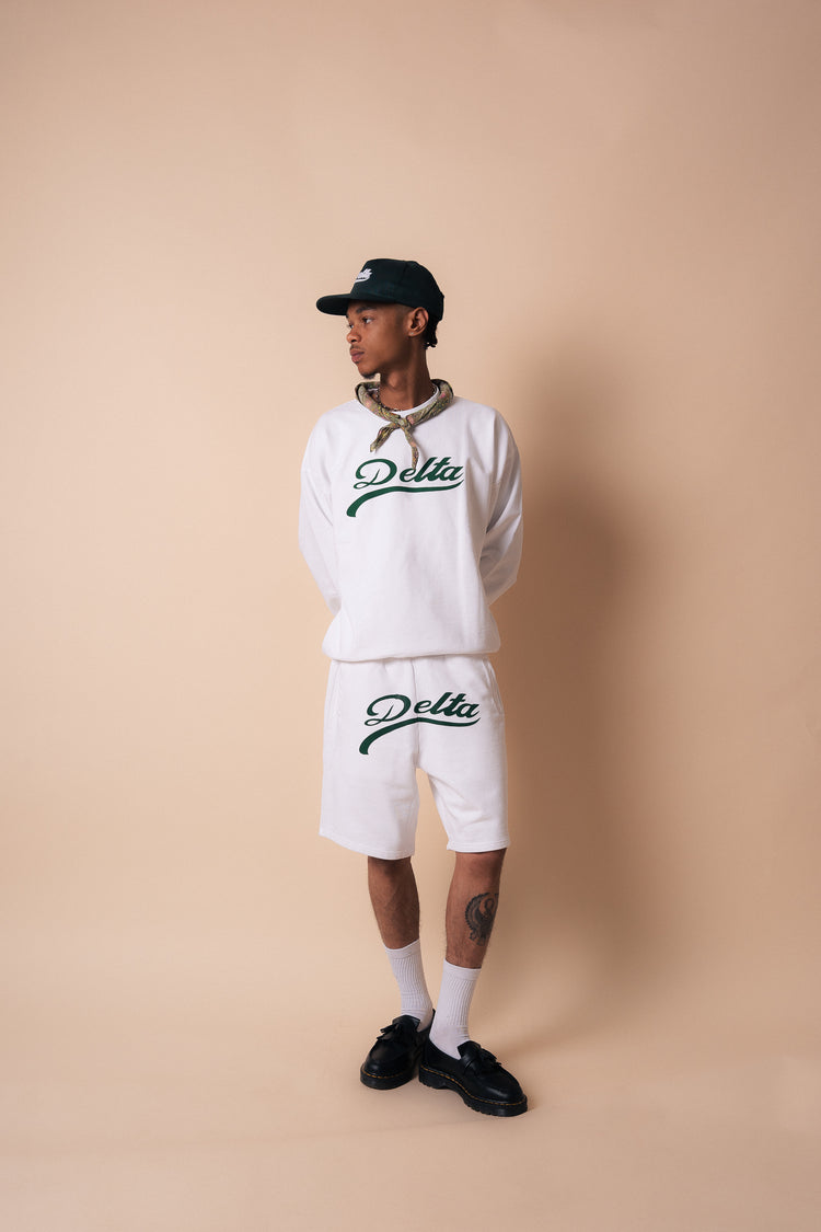 Ensemble American College Short/Crewneck Blanc