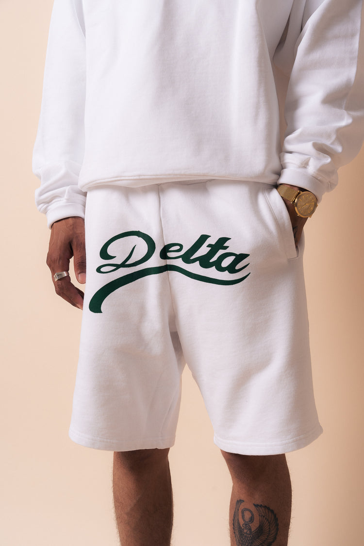 Ensemble American College Short/Crewneck Blanc